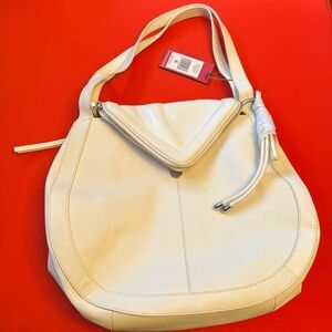 NWT Vince Camato white leather shoulder bag